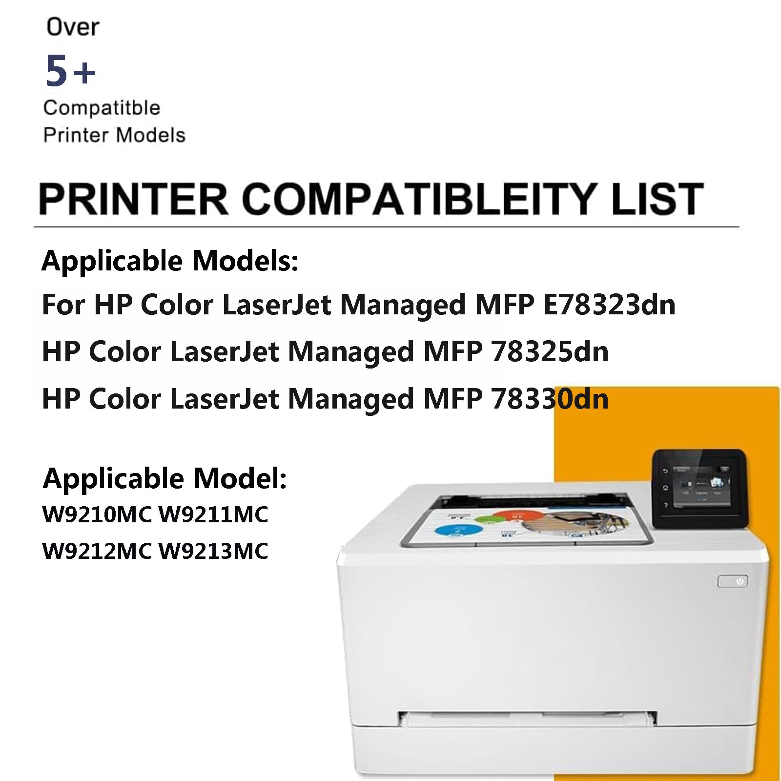 W9210MC W9211MC W9212MC W9213MC Cartucce di Toner Compatibili con Chip per HP MFP E78323DN 78325DN 78330dn Stampante, 29000 Pagine,Magenta