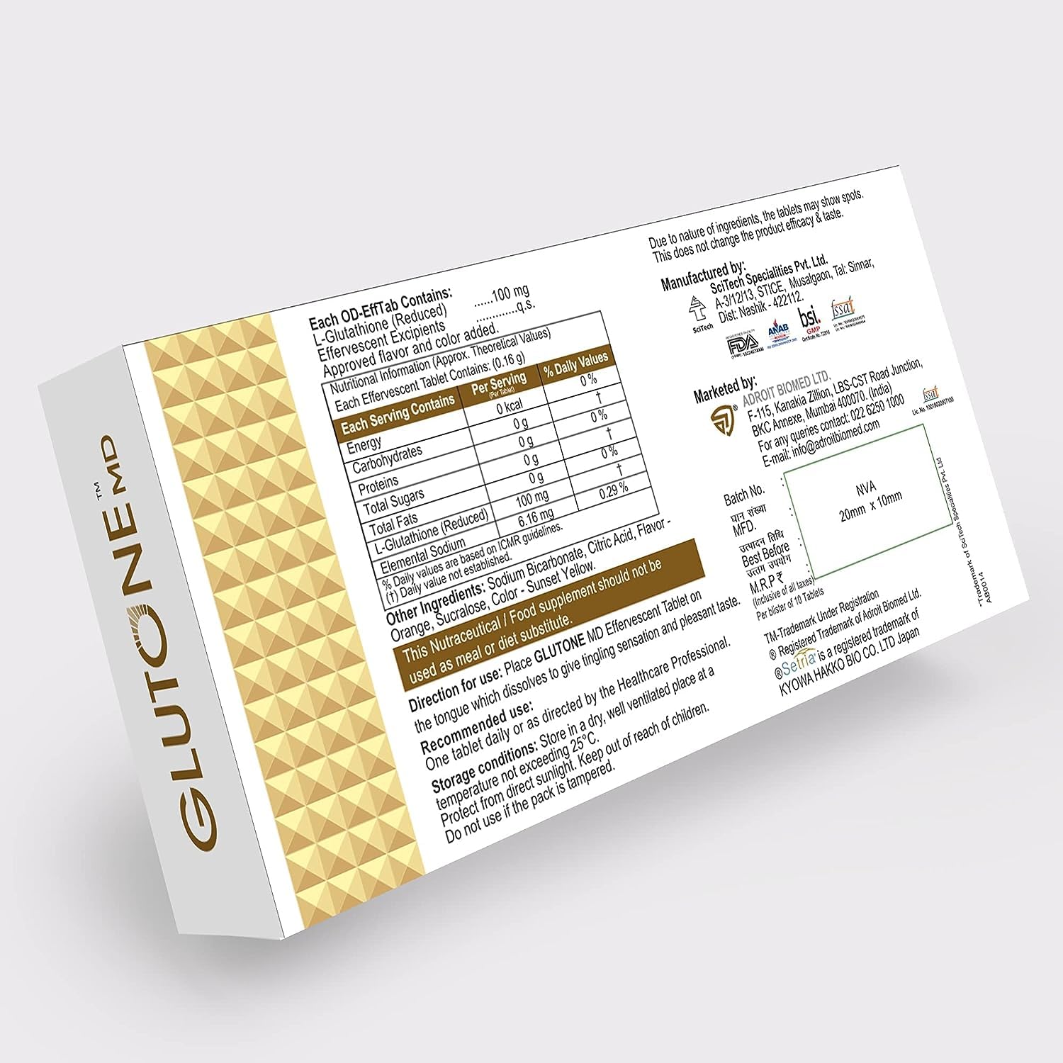 Amazon.com: Dalal MD – Glutathione Mouth-Dissolving Tablets| Made with  Setria L-Glutathione (Japan) 100mg| Radiant Glow & Even Skin Tone| Pack of  30 Tablets (Orange) : Health & Household
