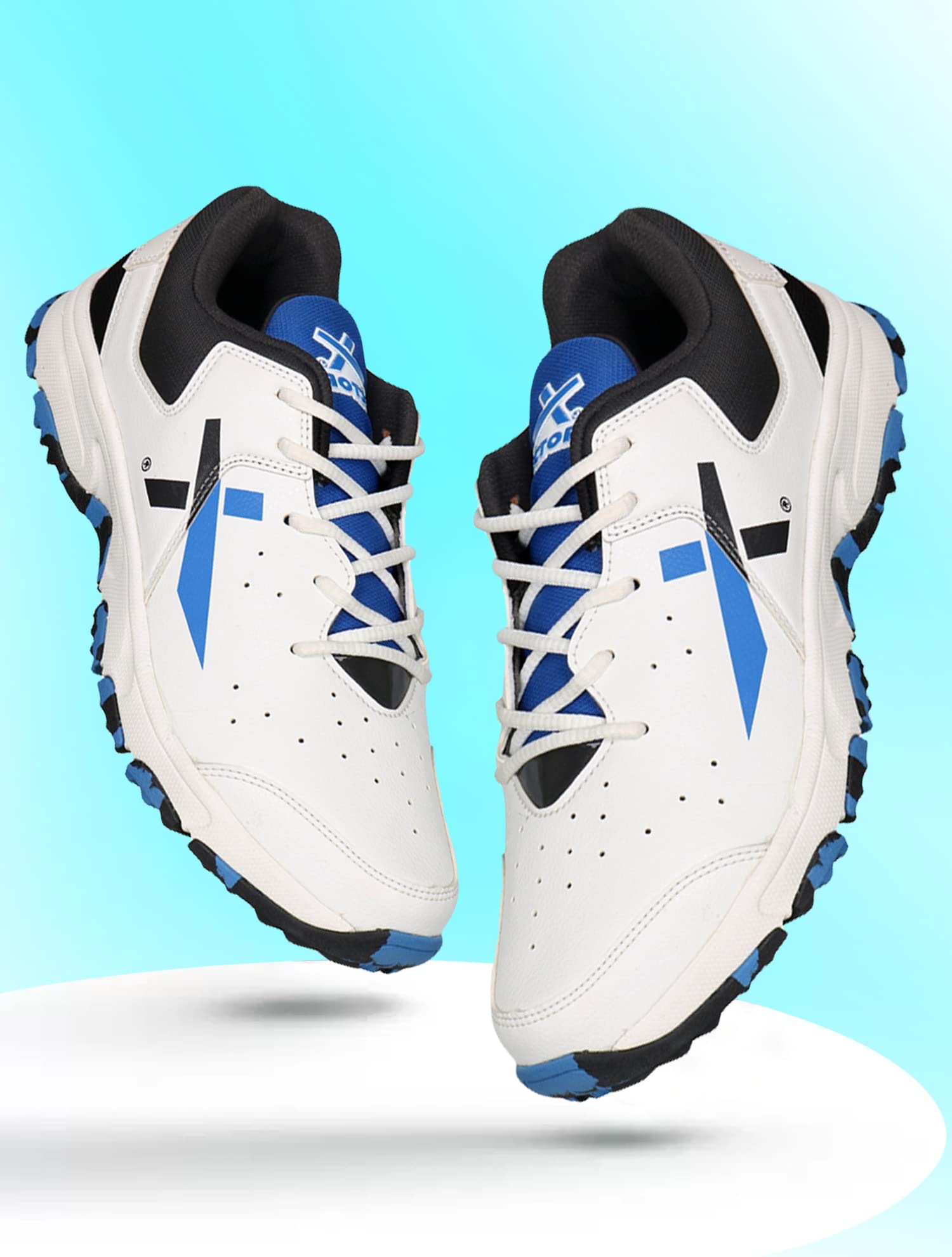 Vector X CKT-500 Cricket Shoes for Men (White-Black-Blue) (B0B45WQD9S) Amazon Price History, Amazon Price Tracker