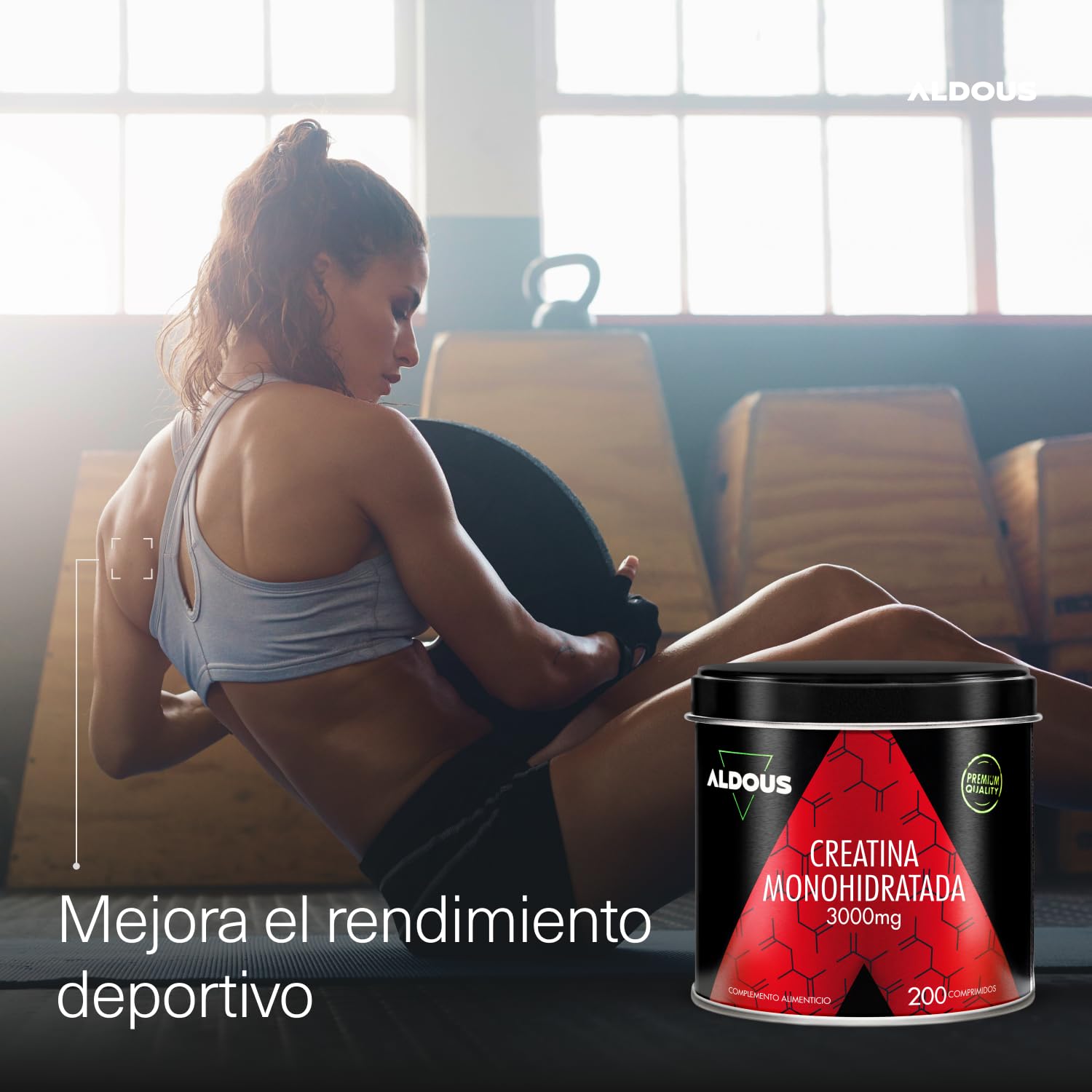 Creatina Monohidratada 3000mg - 200 comprimidos Fáciles de Partir - Recuperador Muscular, Energía, Entrenamiento - Creatina monohidrato - Suplemento Deportivo Potenciador - ALDOUS