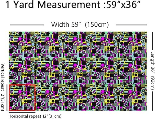 Miniatura 2 de Decoración de tela de tapicería Memphis de los años 80 y 90, tela geométrica de Memphis de The Yard para mujeres y hombres, tela abstracta colorida