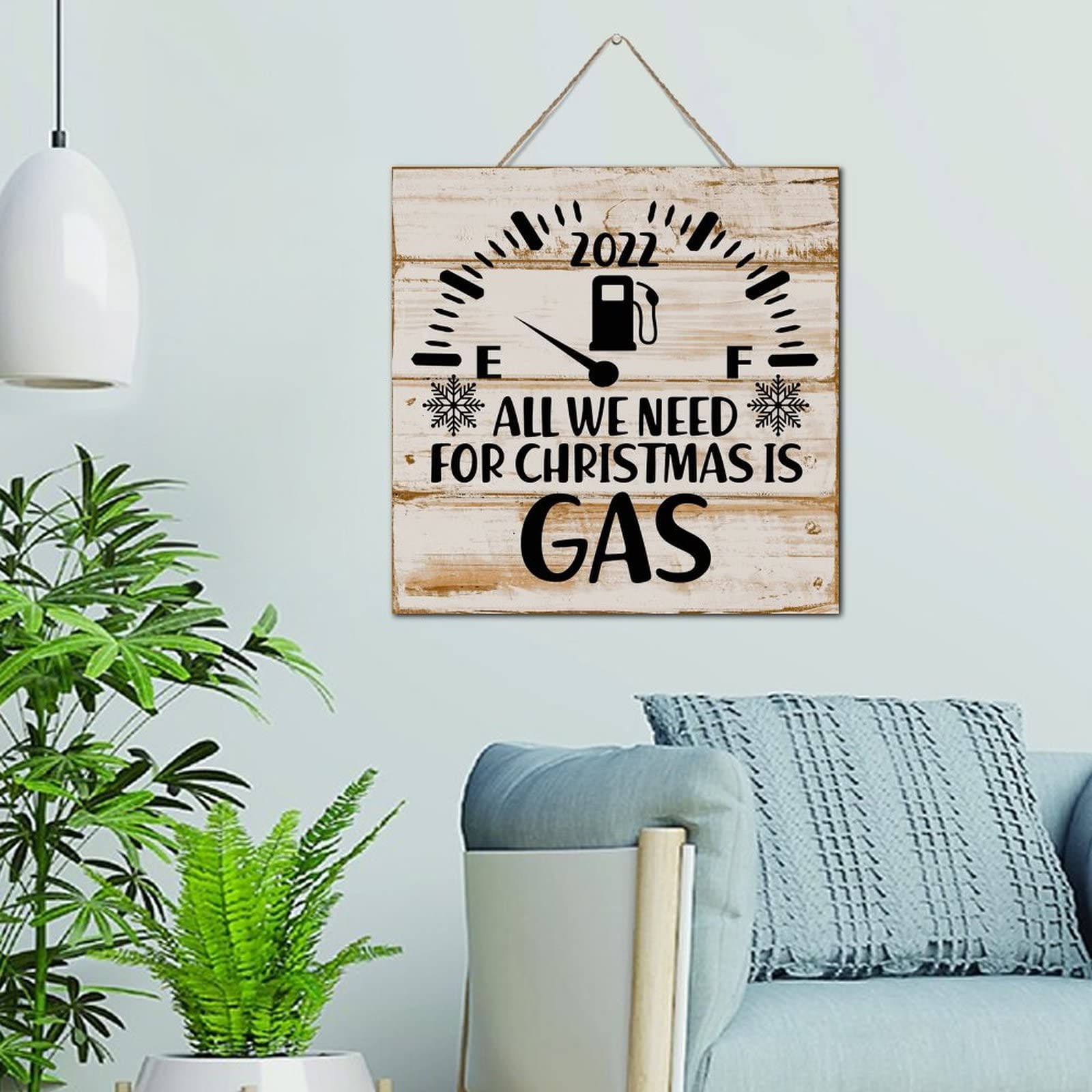 Plaque murale vintage bois All We Need for Christmas