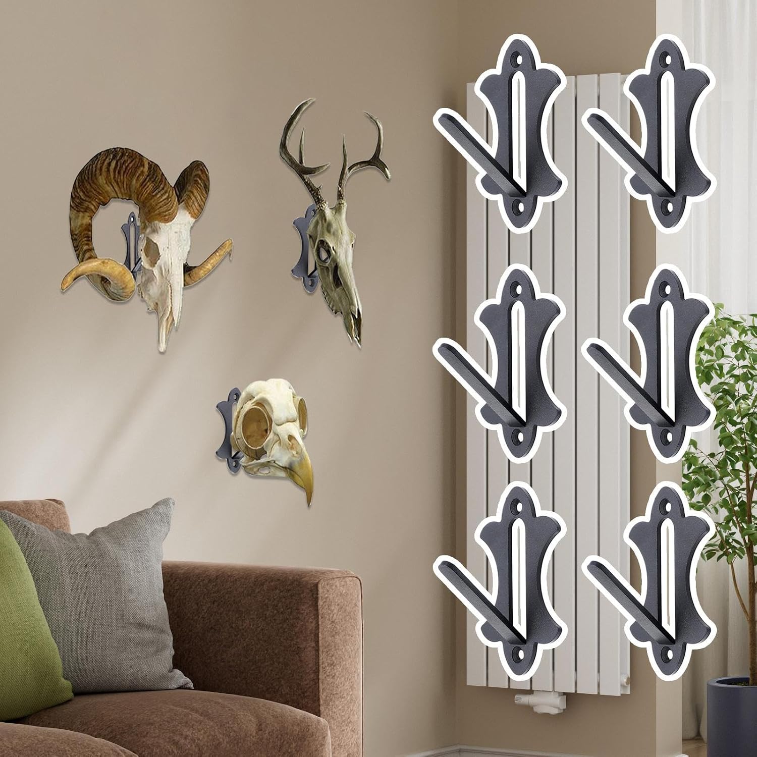 European Mount Skull Hanger | Metal Hook Brackets | European Deer Mount Hanger,for Mule Antelope Coyote Small Game Animals