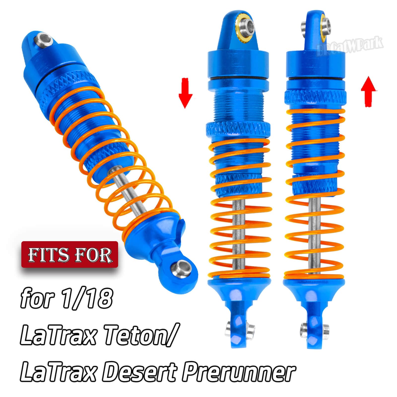 BRCatWPark Alloy Front Rear RC Shocks Absorber Upgrades Part for 1/18 LaTrax Teton/LaTrax Desert Prerunner,Aluminum 4PCS RC Absorber Shocks,Navy Blue