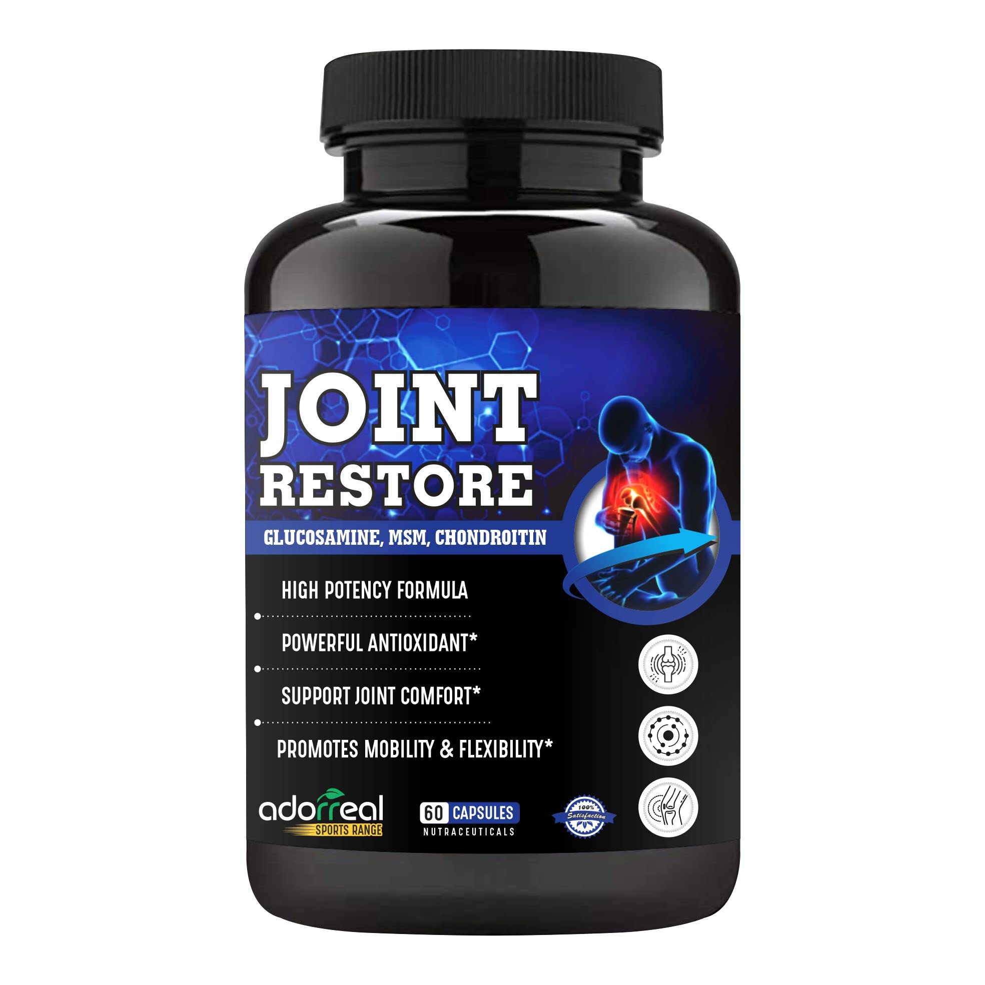 Adorreal Joint Restore Glucosamine Chondroitin & MSM, curcumin, Boswellia,Rosehip Extract for Cartilage Support Extra Strength (60 Capsules(Pack of 1)) (B0C24DRGLL) Amazon Price History, Amazon Price Tracker