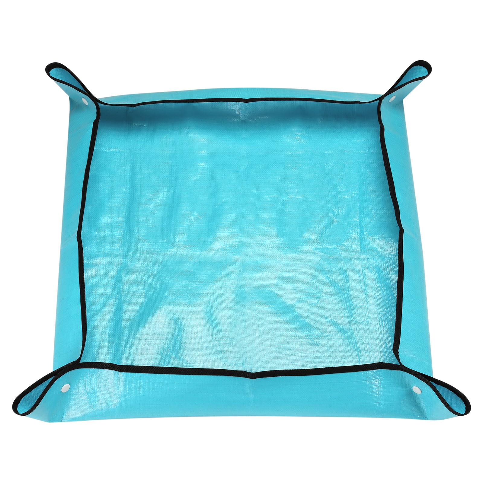 sourcing map Repotting Mat 19.7" x 19.7" PE Cloth Waterproof Plant Repotting Mat Foldable Portable Gardening Potting Tray with Plastic Buckle for Indoor Plant Change Soil Watering, Blue