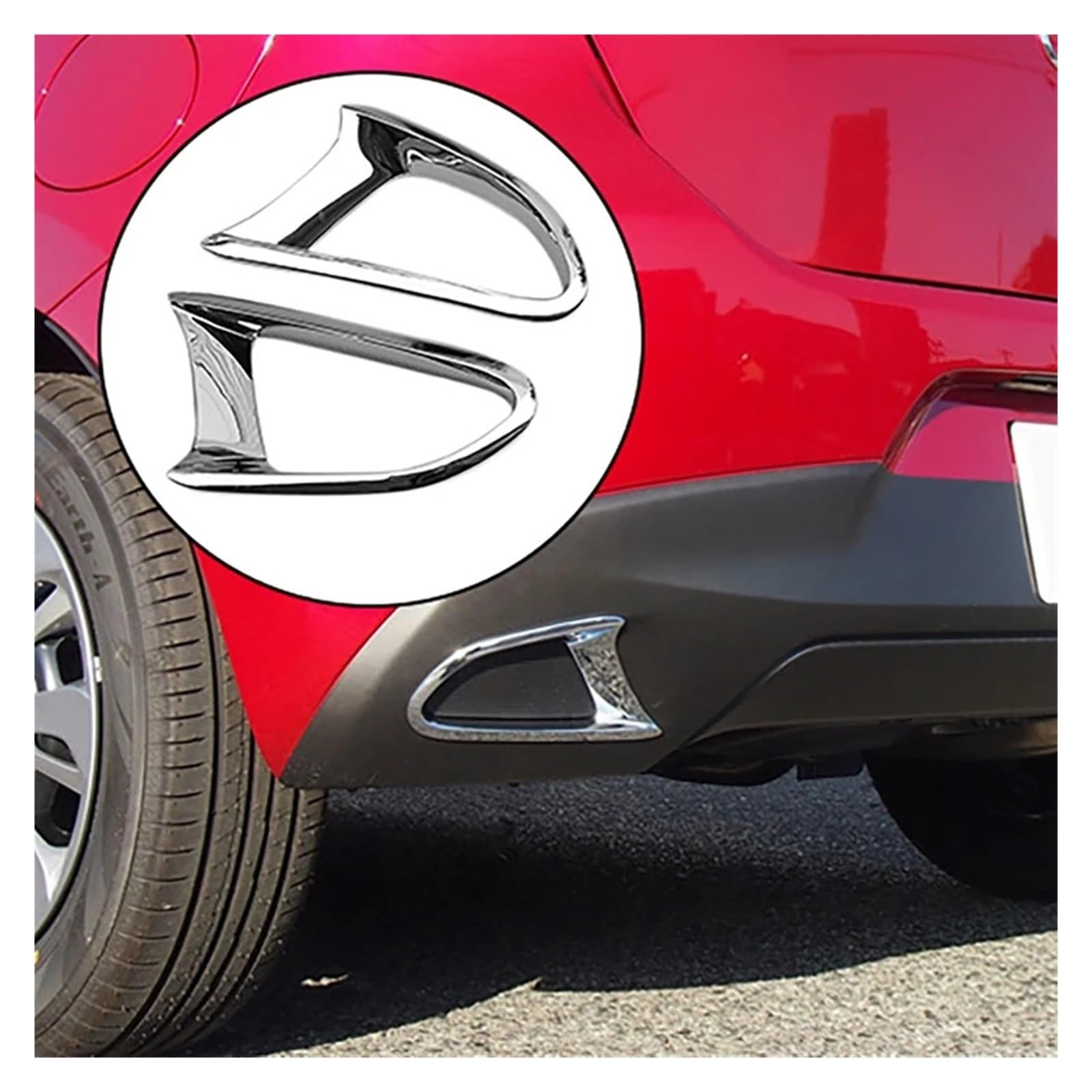 Rear Bumper Fog Light Lamp Cover Trim, Fit For Mazda, 2 Demio DJ Hatchback 2015-2019 ABS Chrome Frame Osłona tylnego światła