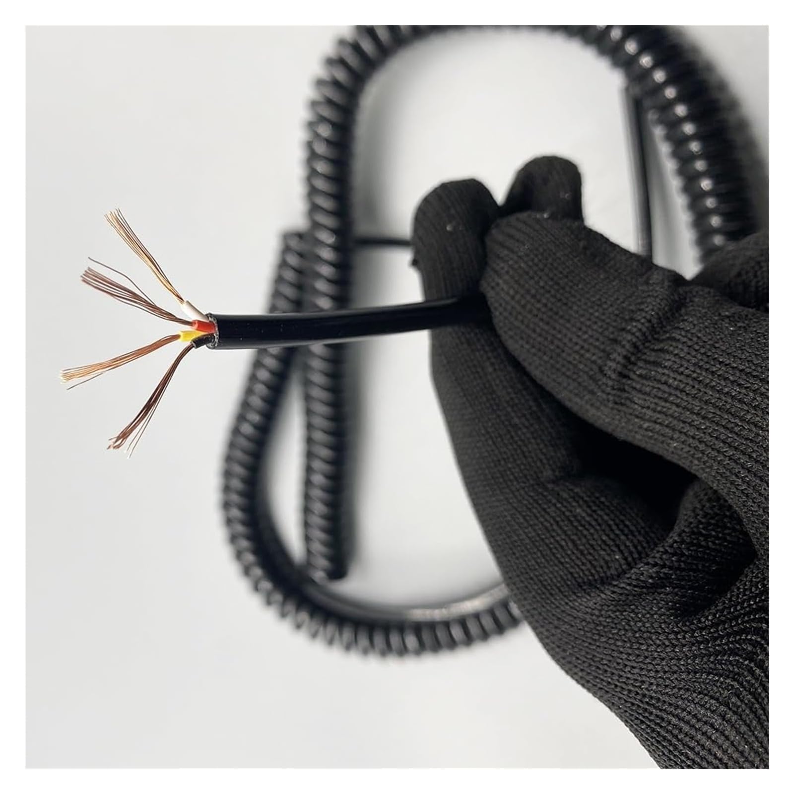 Kabel telefoniczny Przewód zasilający spiralny, elastyczny, sprężynowy, 24AWG, zwijany, 0,2 mm, 4-żyłowy, miedziany, rozciągany(Stretch 1.25 Meters)