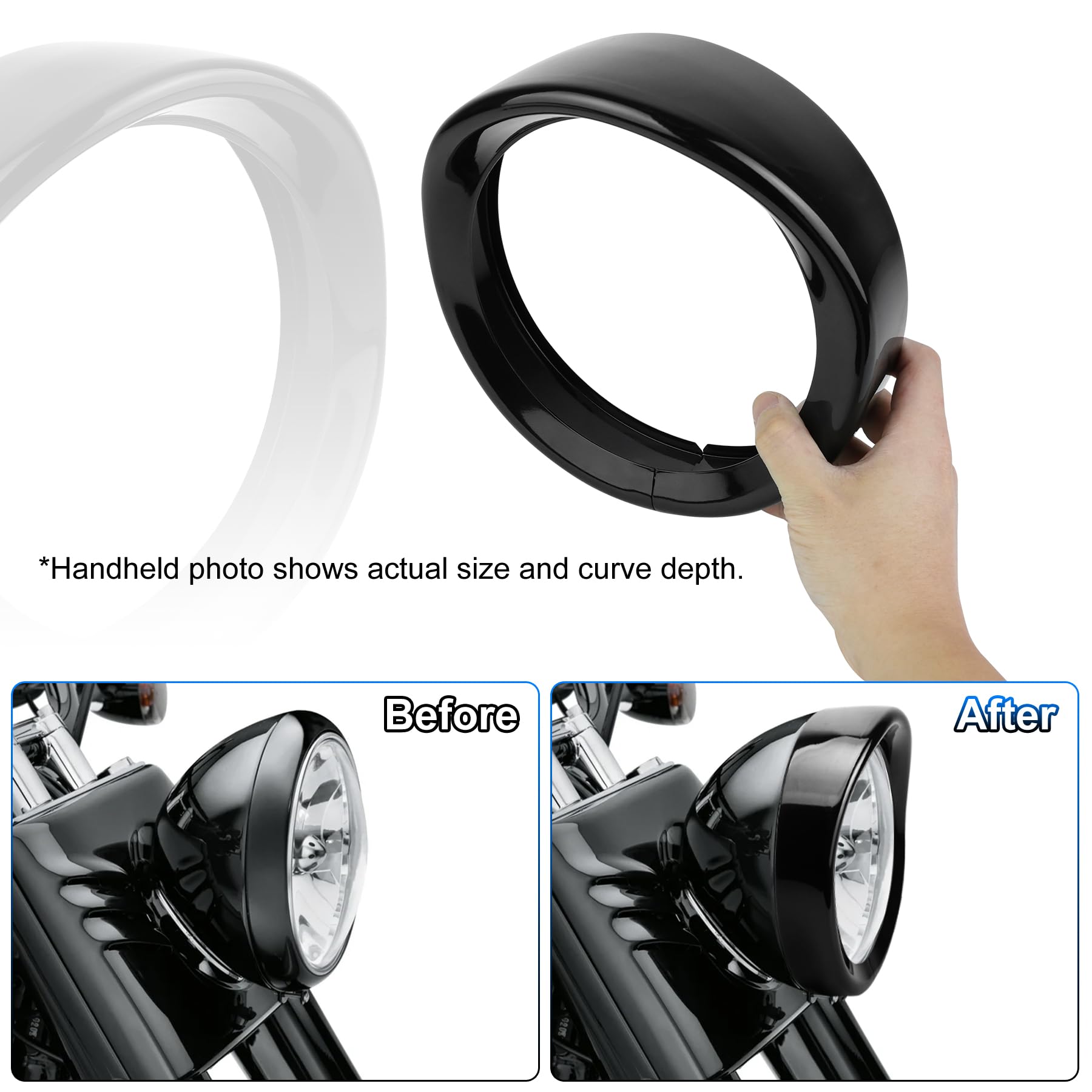 Amazon.co.jp: 7インチ オートバイ ヘッドライト トリムリング