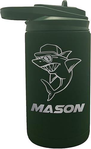 Botella de agua de alta calidad personalizada de 12 onzas con pajilla, vaso aislado de doble pared para niños, niñas, escuela y deportes, grabado