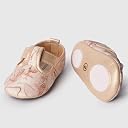toothless Floral Print Baby Shoes Adorable Soft Sole First Walkers for Infants | Skin Friendly & Comfortable Booties | Lightweight Anti-Slip First Walking Shoes for Summer | 9-12 Months Golden gallery image