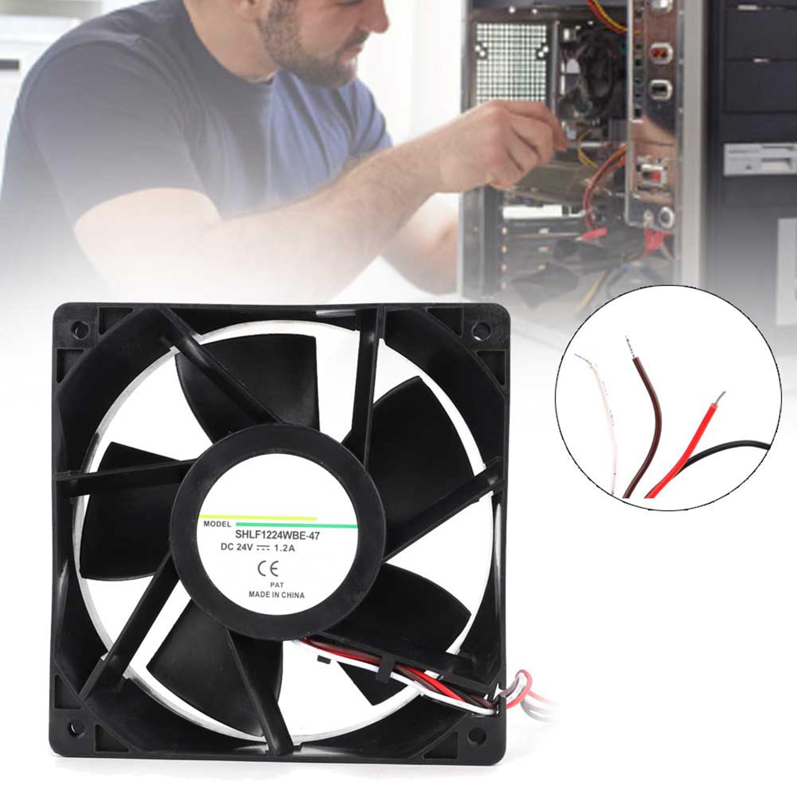 Amazon.co.jp: 交換用冷却ファン、DC24V 28.8W 4800RPM インバーター