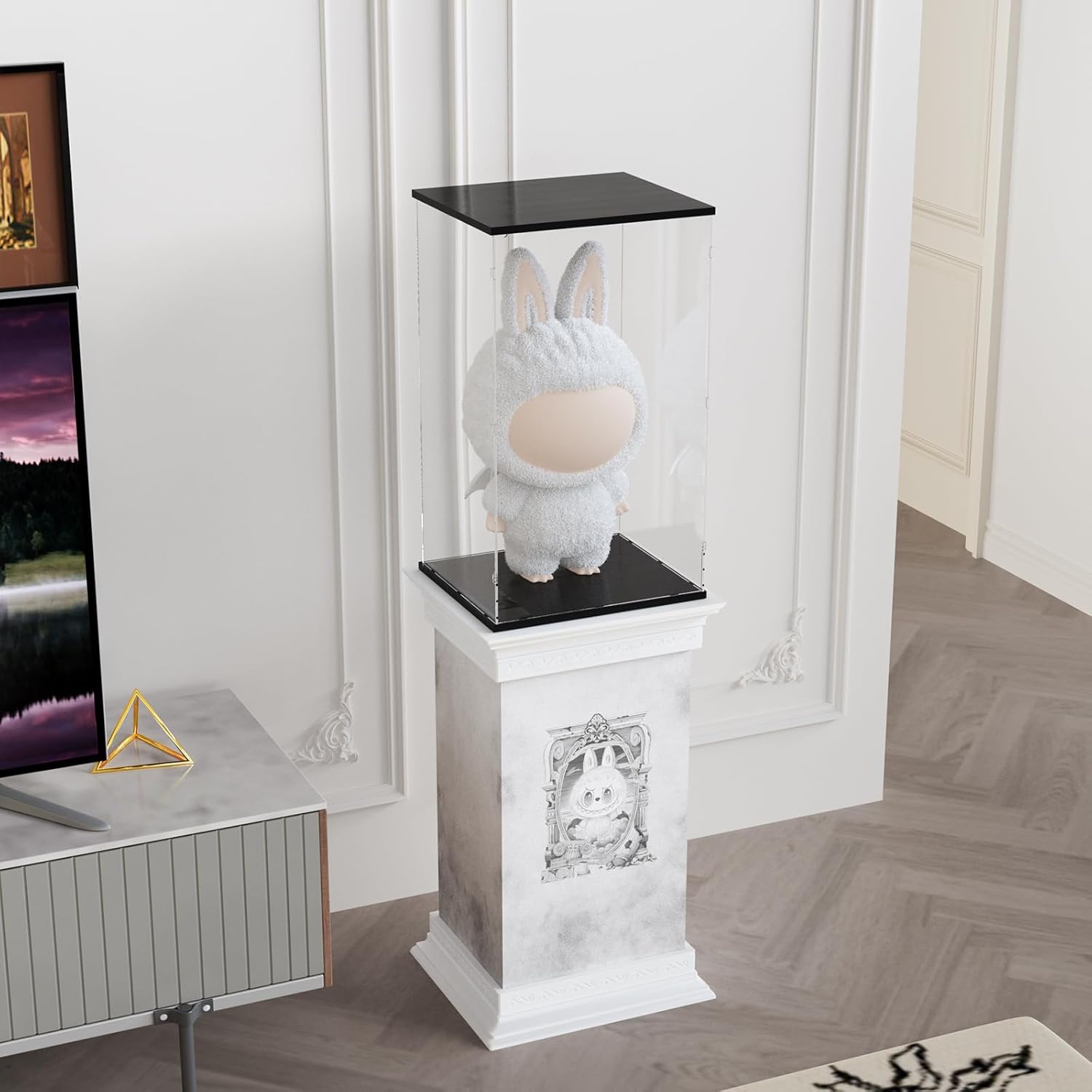 DuvinDD Doll Display Stand with Roman Column Design - Anti-Tip, Secure Display, Ideal for Showcasing LABUBU & ZIMOMO ANGEL IN CLOUDS Doll