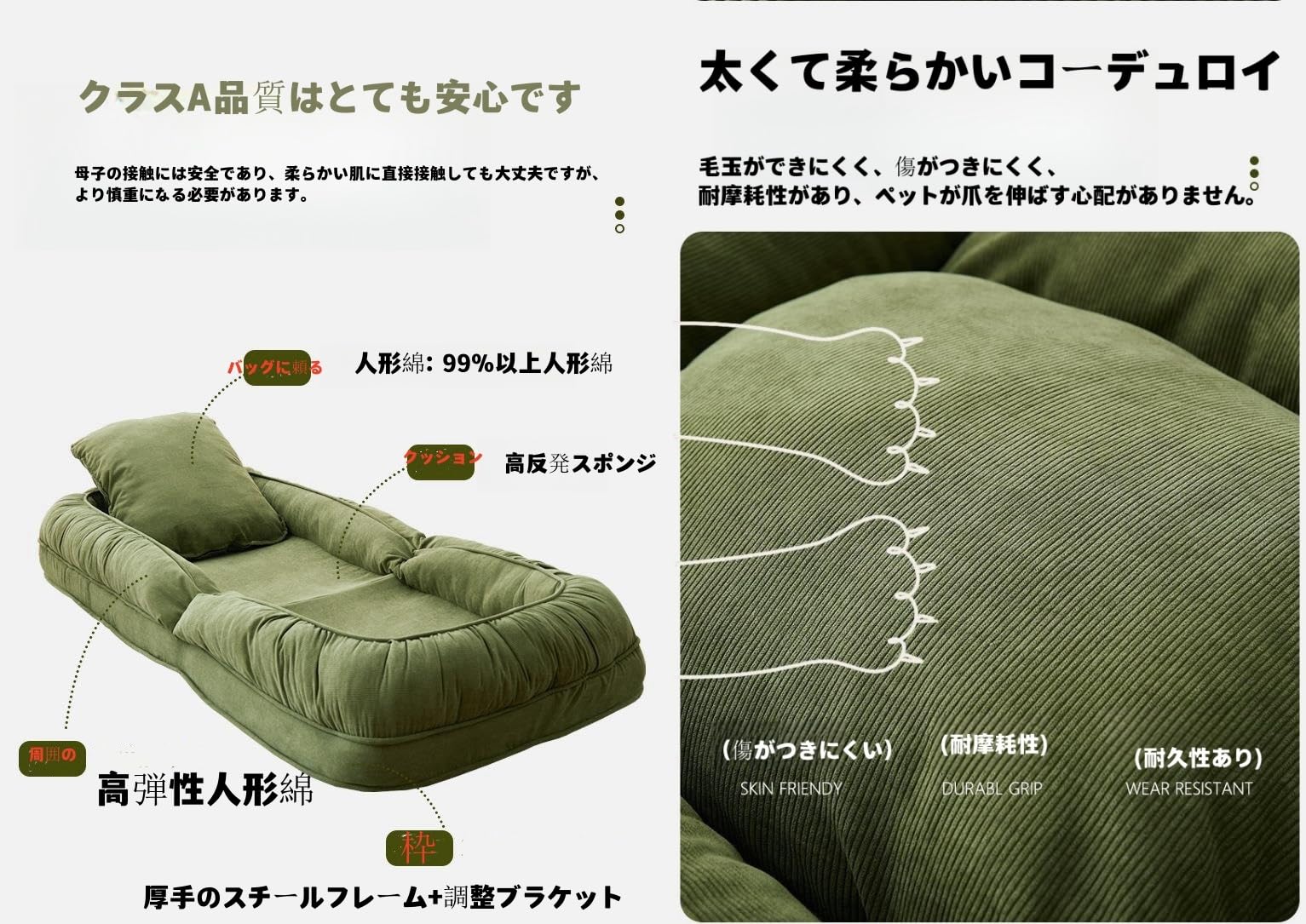 Amazon｜JOGIO ソファーベッド ローソファー ソファー カウチソファー