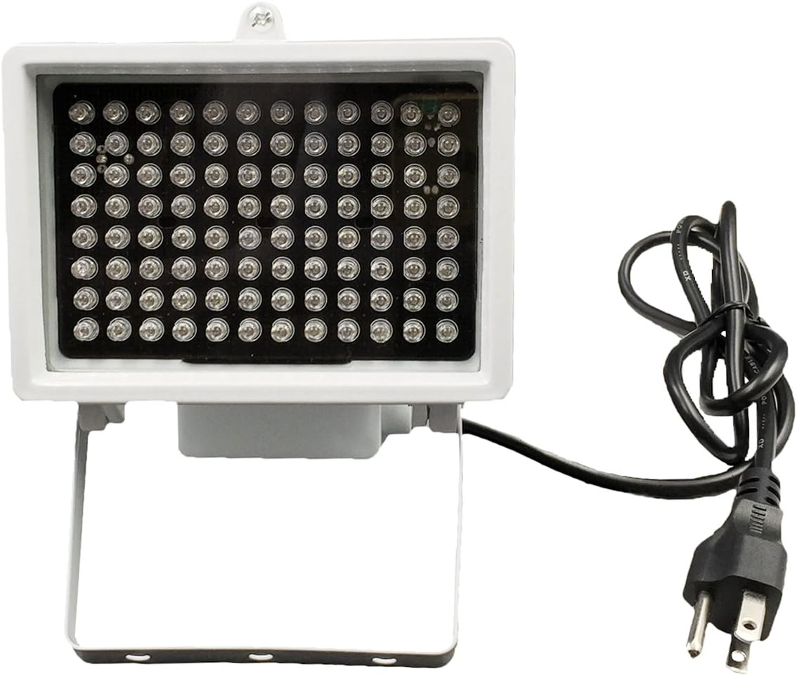 DMetric IR Illuminator, AC 110V - 220V 850nm Infrared 96 LED Night Vision Waterproof Lamp for Indoor Outdoor Security CCTV Camera, Long Range 80m (263 feet) and Wide Angle 60 Degree