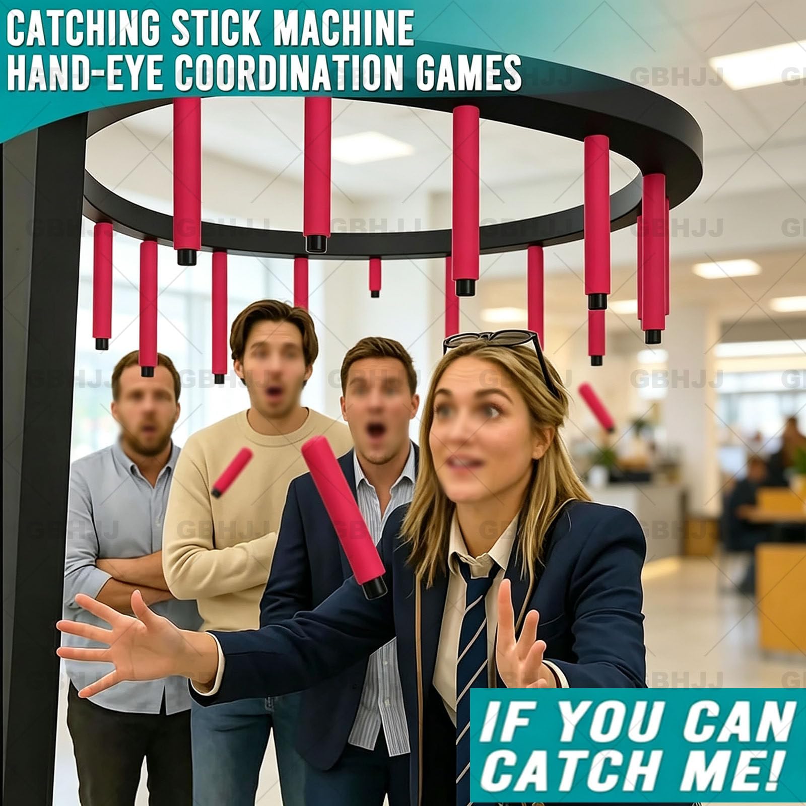 Gra zręcznościowa Reflex Stick Challenge – automat do treningu koordynacji wzrokowo-ruchowej z regulacją prędkości | Regulowany poziom trudności – do wypożyczalni imprezy, centrów handlowych