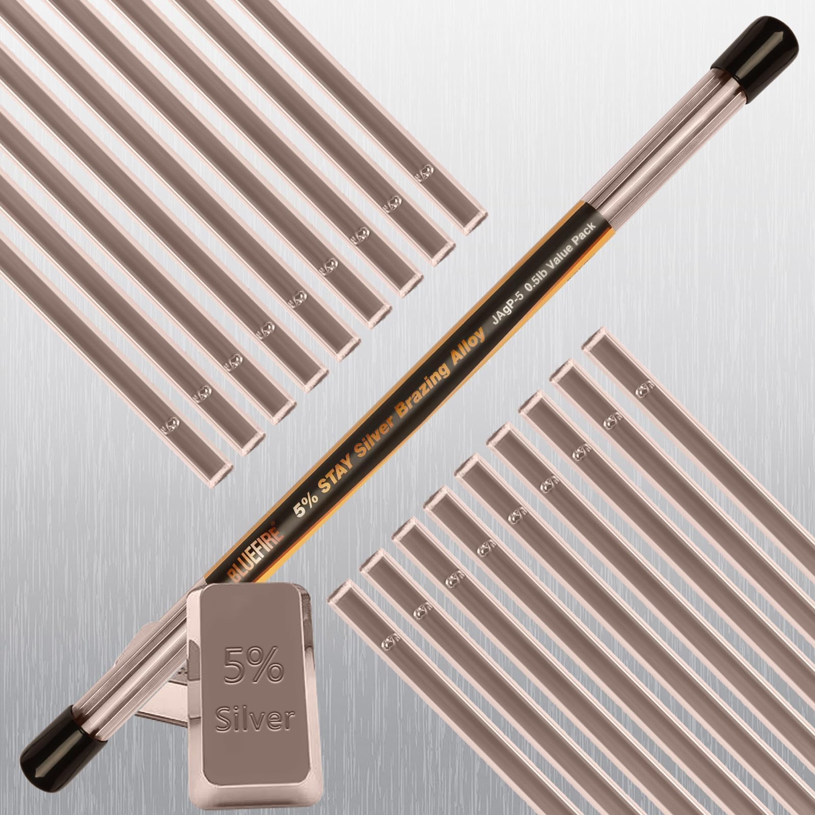20 Sticks JAgP-5 1/2 lb 5% Silver Phos Copper Brazing Alloys Welding Rods Industry BCuP-3 0.050"x1/8"x14" equivalent to HARRIS STAY SILV 5 Professional Grade Gas Soldering Torch Accessory