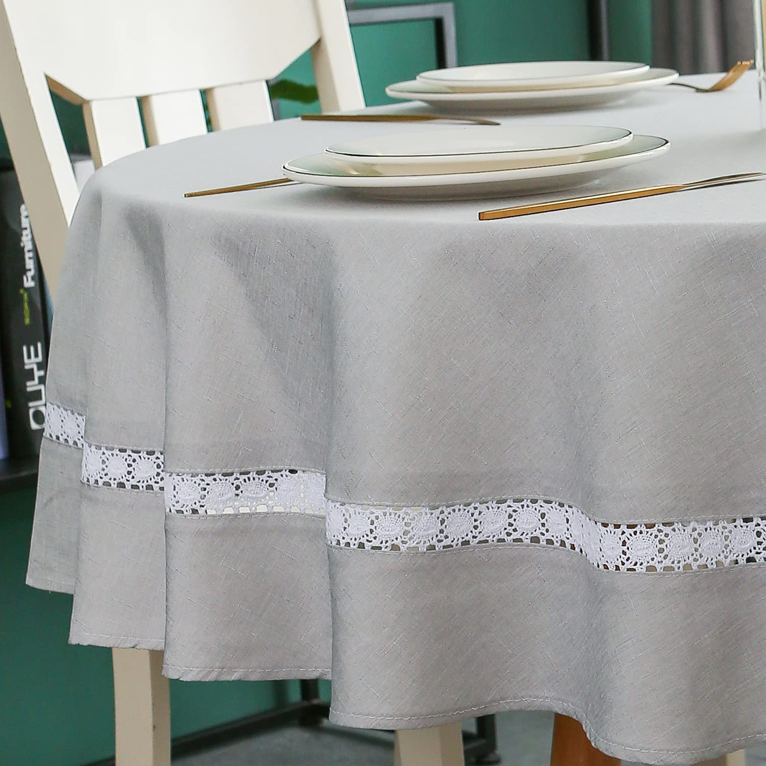 Aazon.co: EHouseHoe Heavy Duty Fabric Tablecloth with Black Border