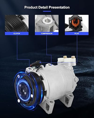 Vista 148 de ECCPP Compresor de A/C con embrague 2014-2018 apto para Ford Focus 2.0L AC Compressor