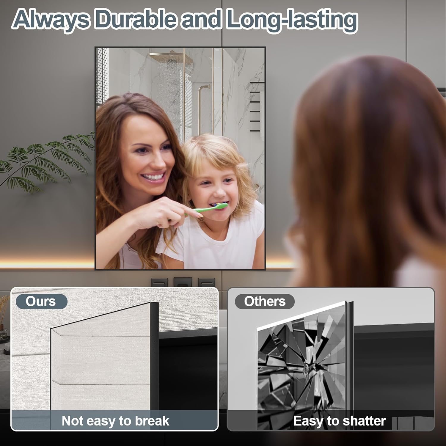 24 x 32 inch Bathroom Medicine Cabinet with Mirror, Black Metal Framed Mirror Medicine Cabinet with Storage, Pre-Assemble Medicine Cabinets, Recessed or Surface Mount