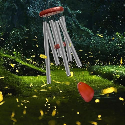 Vista 172 de Campanillas de viento grandes de aluminio de 37 pulgadas para crear un ambiente zen, adecuadas para exteriores, con atrapador de viento, adecuadas
