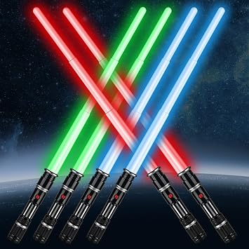 6 Pack Light Up Sword 3 Colors,Light Swords with FX Sound and Handle