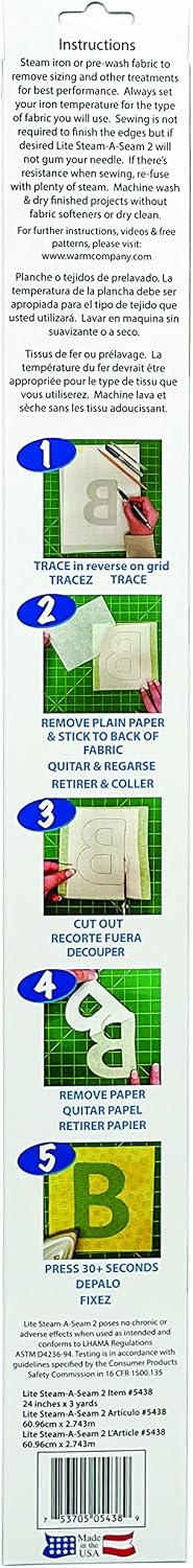 The Warm Company Lite Steam-A-Seam 2 Double Stick Fusible Web 24" x 3 Yards