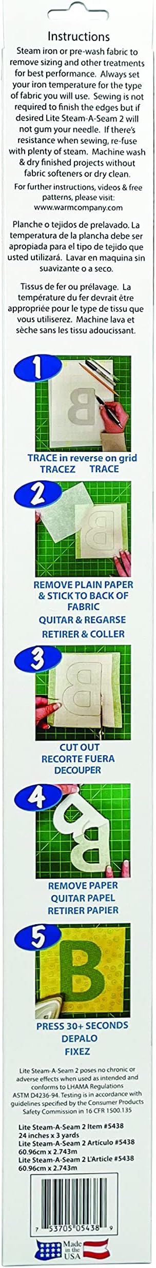 The Warm Company Lite Steam-A-Seam 2 Double Stick Fusible Web 24 x 3 Yards