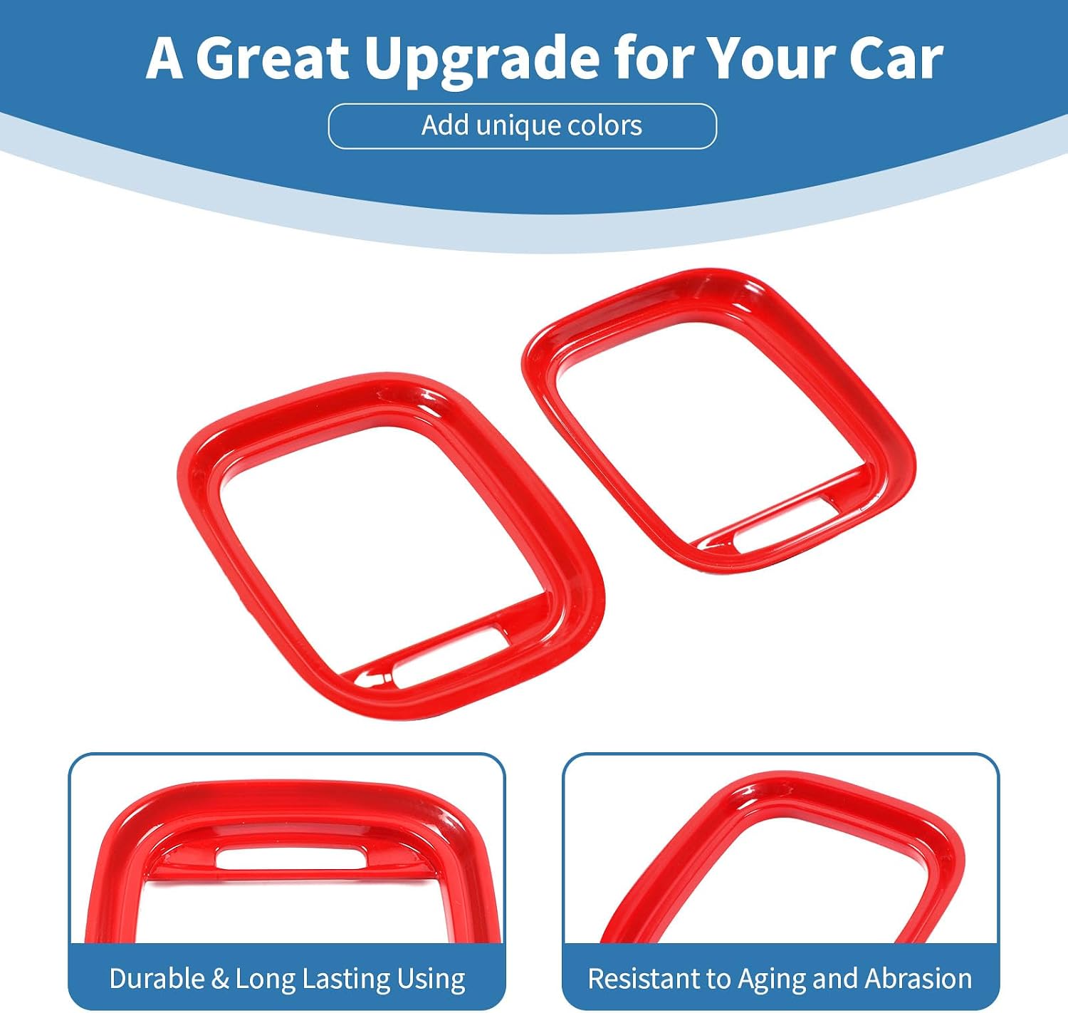 for Charger Dashboard Side Air Vent Cover Trim for Dodge Charger 2015-2023 Red Interior Accessories 2pcs