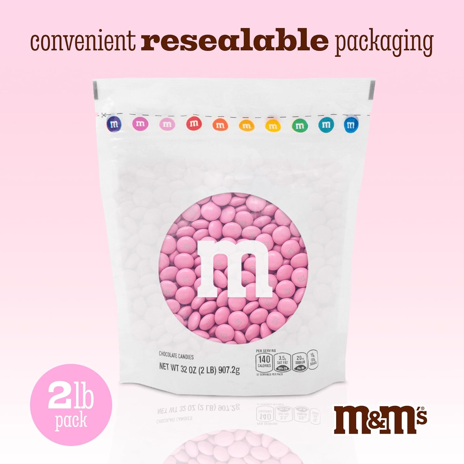best Party Favor - M&M'S WORLD pink Milk Chocolate Candy 2lb Resealable Pack Review