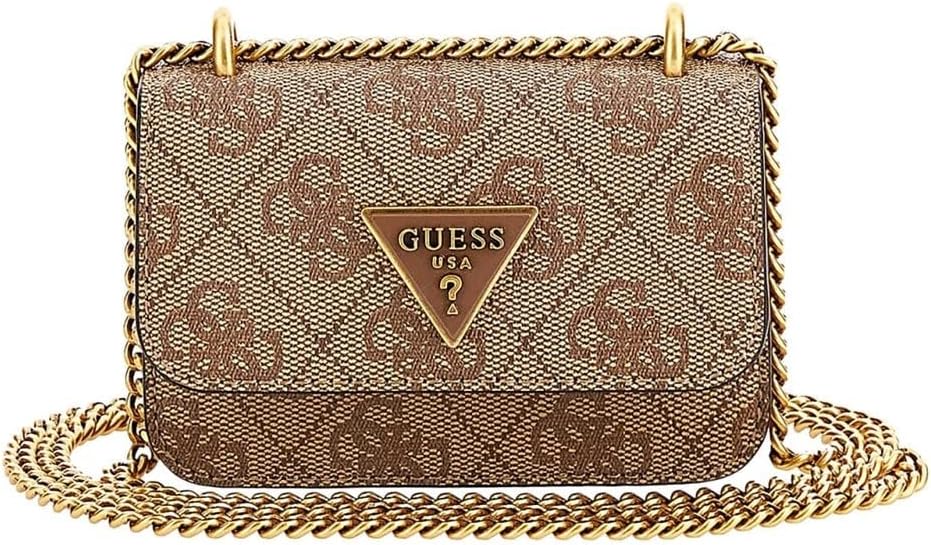 GUESS Women's Shoulder Crossbody Bag Alexie 4G Logo Micro, Beige Buy