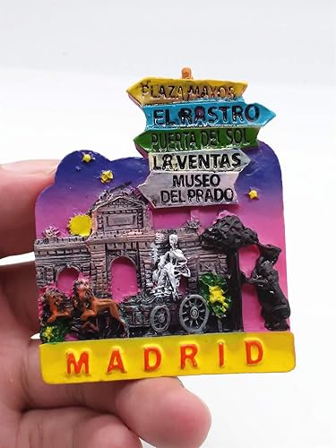 Miniatura 4 de Madrid España - Imán para nevera, colección de regalo, decoración para el hogar y la cocina, etiqueta engomada magnética Madrid España imán para