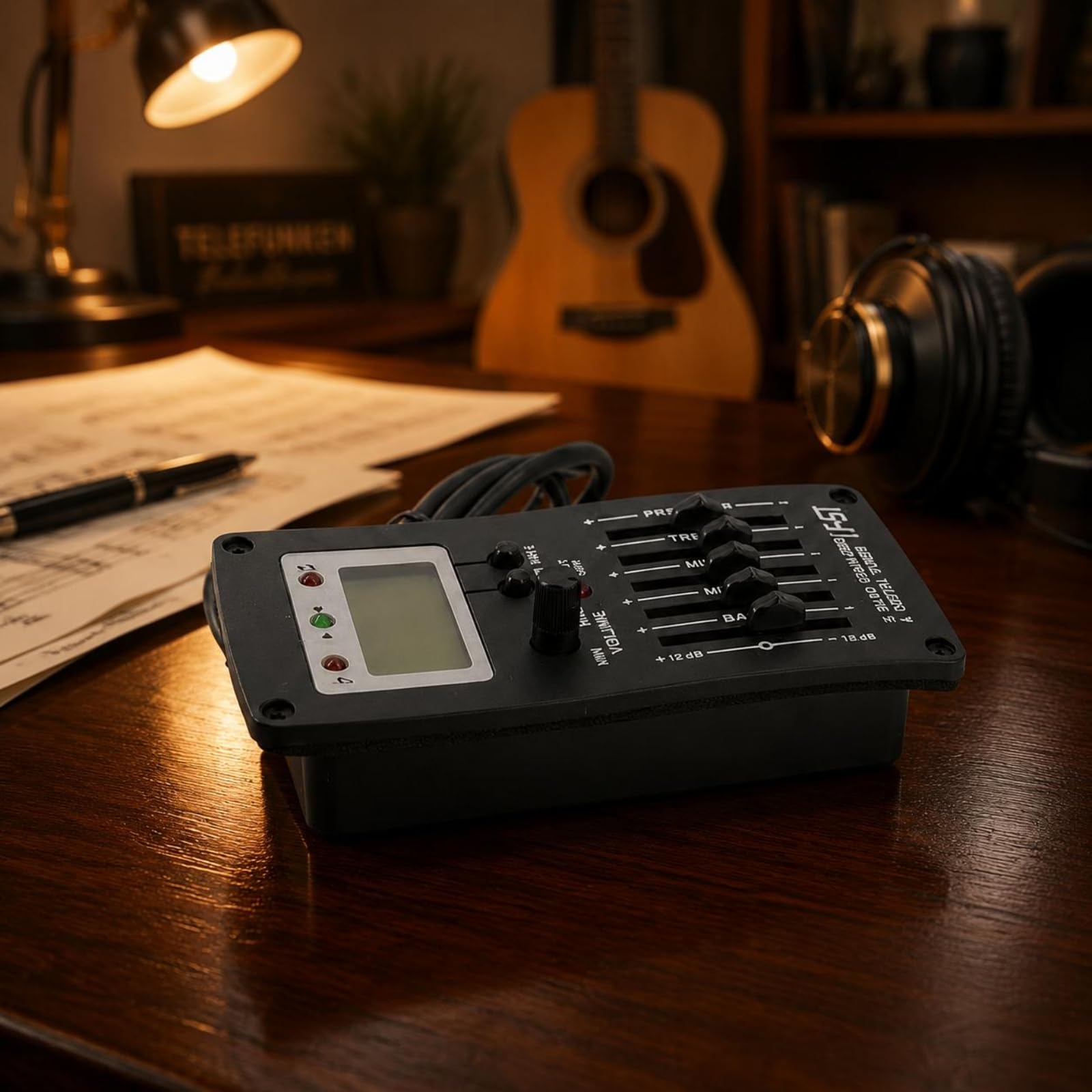Gitarren-EQ Einbaugerät Gitarren-Tone Control Systemvorverstärker Bass- und Höhenregelung Onboard-Gitarrenpreamplifier für Proberaum
