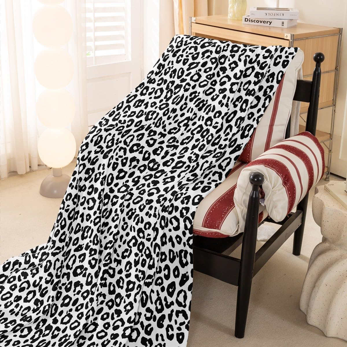 Erosebridal Leopard Sofa Cover Black Cheetah Print Couch Protector 71" x 91" African Safari Animals Tie Dye Sofa Slipcover Black White Couch Cover
