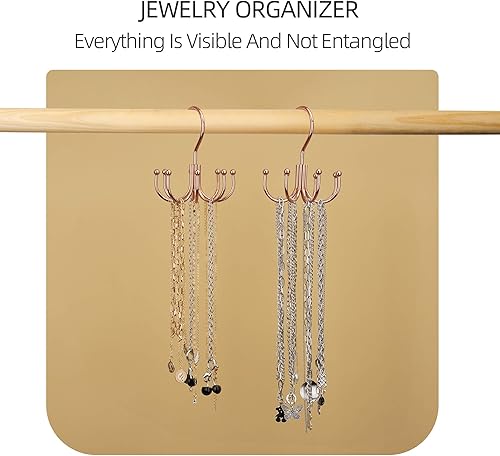 Vista 6 de ZEDODIER Percha para cinturón, paquete de 2 organizadores de accesorios de armario, capacidad máxima de almacenamiento de 24 unidades, gancho