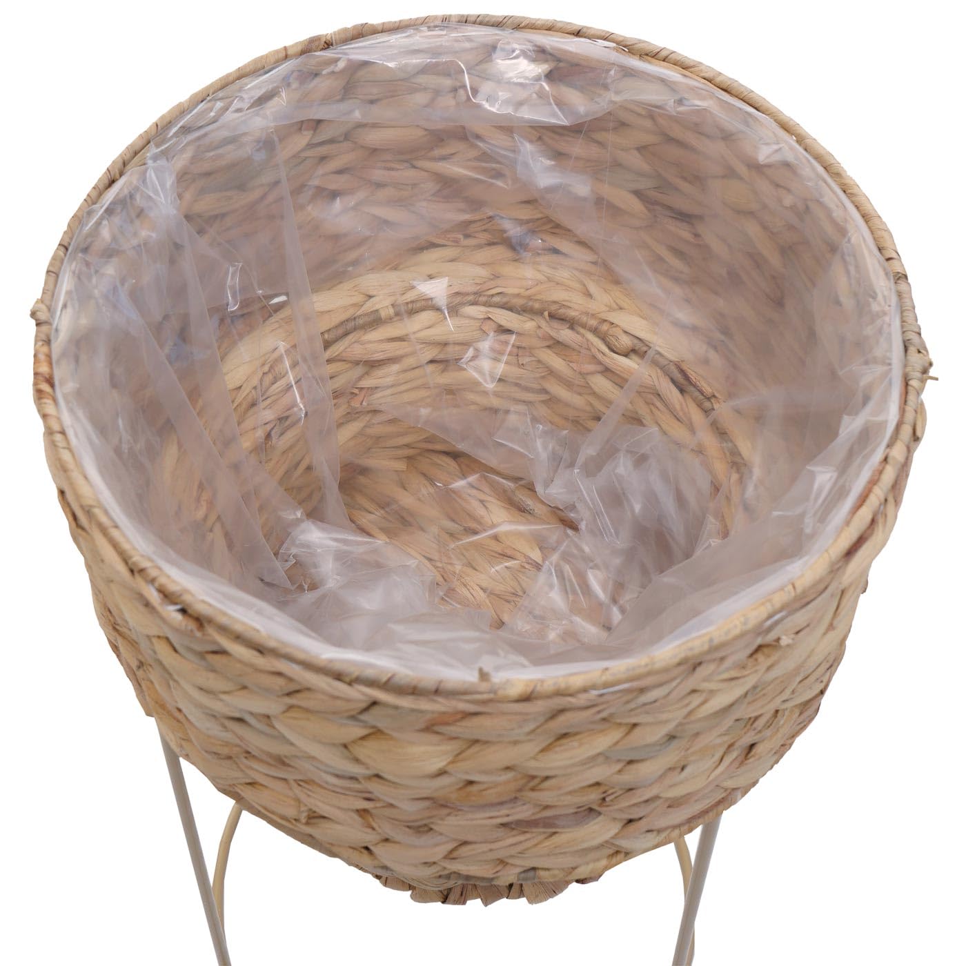 Mendler 2er-Pflanzentopf-Set HWC-Q45 Metall - Natur, Gestell beige | Pflanzkasten, Pflanzkübel, Blumentopf, Wasserhyazinthe
