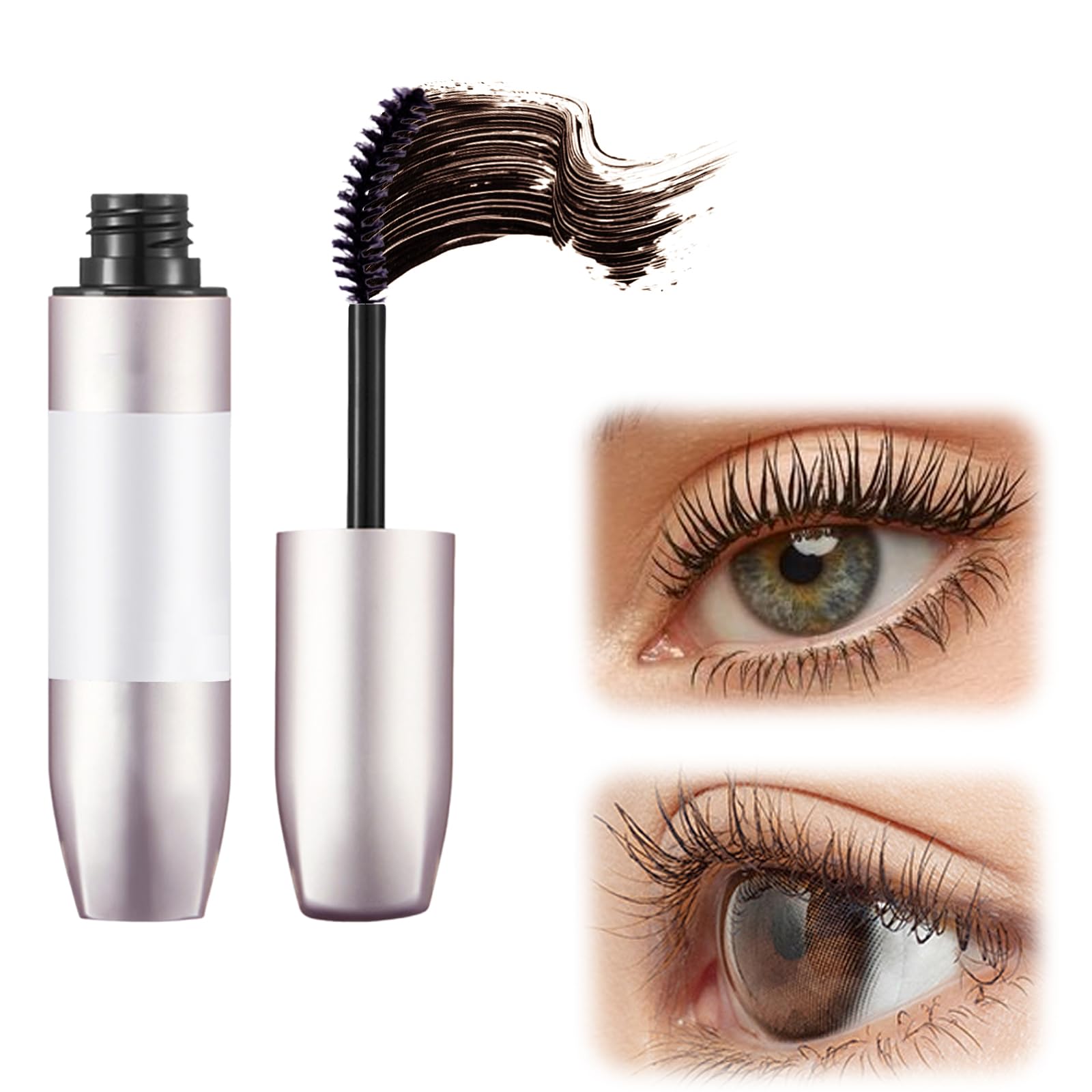 Wekuw Máscara de Pestañas, Mascara Pestañas Marron Mascara de Pestañas Volumen Waterproof Lash Lift Serum Pestañas Crecimiento para Ojos sensibles, Sin Grumos ni Manchas ni Descamación