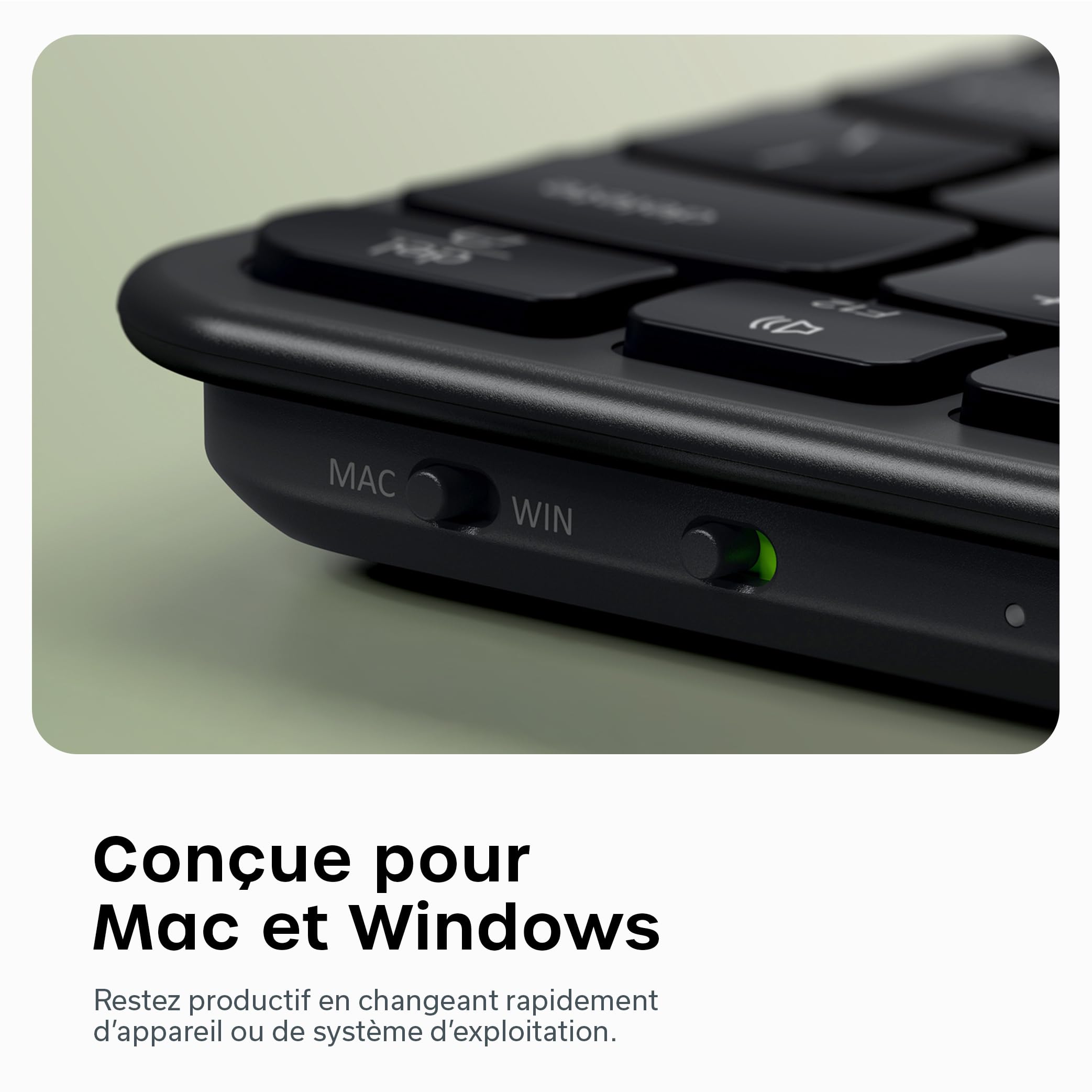 Satechi Clavier sans Fil Slim EX1, Distribution 𝗤𝗪𝗘𝗥𝗧𝗬 𝗨𝗦, Bluetooth Multi-Appareils 4 en 1, Récepteur 2,4 GHz, Rechargeable USB-C pour Mac, Windows et Android – Noir Sidéral