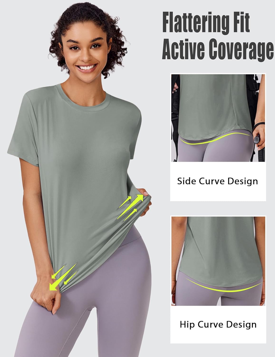 PINSPARK Soft Workout Tops for Women Short Sleeve UV Protection Shirt Quick Dry Athletic Hiking Travel Basic Tee Shirts - Image 4