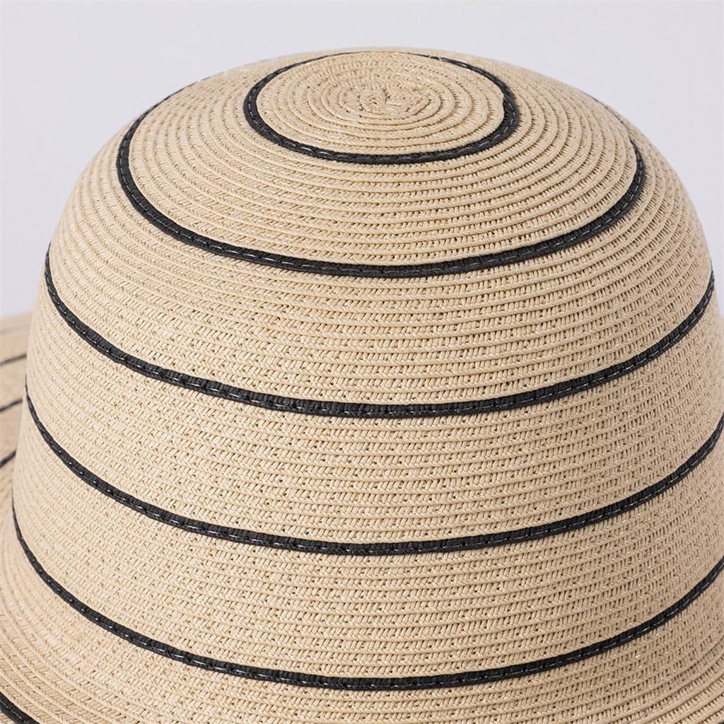Light Body Stripes Large Eaves Sunshade Hat Outdoor Beach Travel Sun Protection Ladies Big Brim Hat