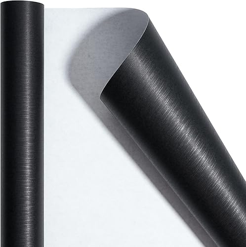 Miniatura 7 de BIOBROWN Rollo de papel de regalo de estraza negro, 17 pulgadas x 33 pies (47 pies cuadrados total) Papel de regalo de color sólido mate, papel