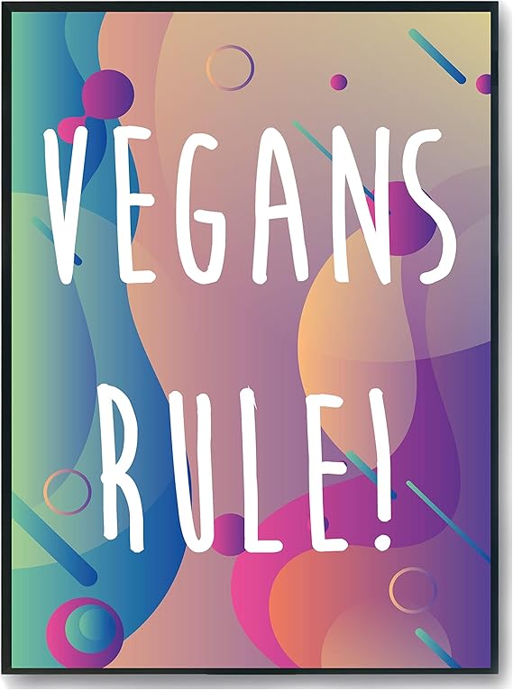 Hippowarehouse Vegans rule Printed Poster Wall Art Design Classroom
