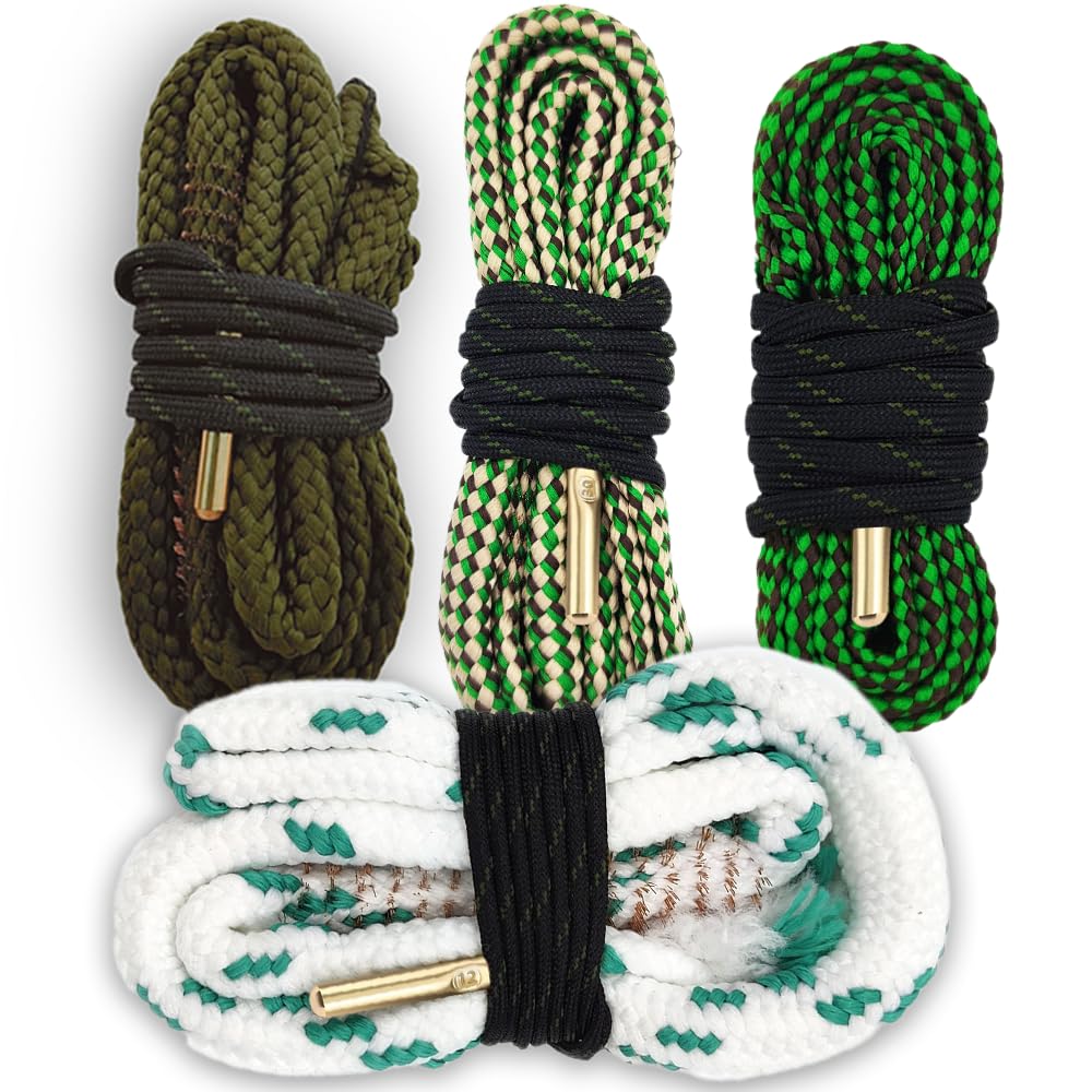 Lilacous Gun Snake - 4 Pack, Gun Cleaner Rope for Handguns and Rifles .22 .223 & 5.56mm/.22.357.38.380, 9mm/.30 308 30-06 303 7.62mm, Barrel Gun Cleaning Kit