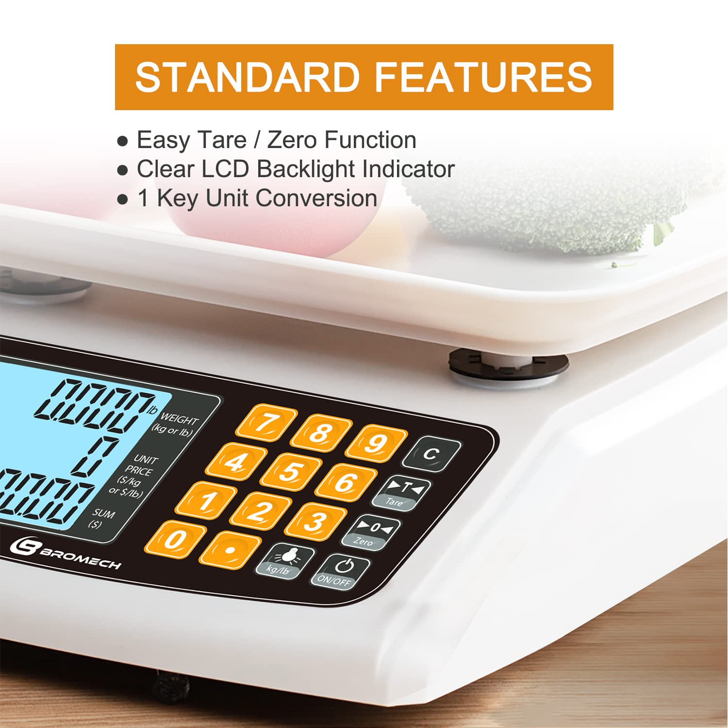 Bromech Báscula digital de cálculo de precios de 66 libras