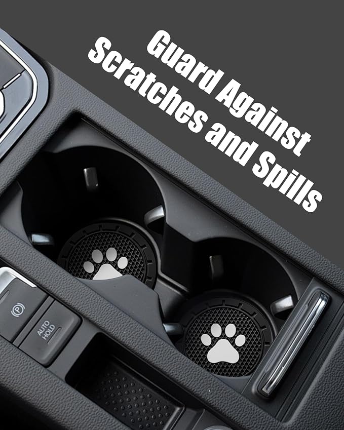 4 Pack Portavasos para Carro con Huella de Perro Negro miniatura 6