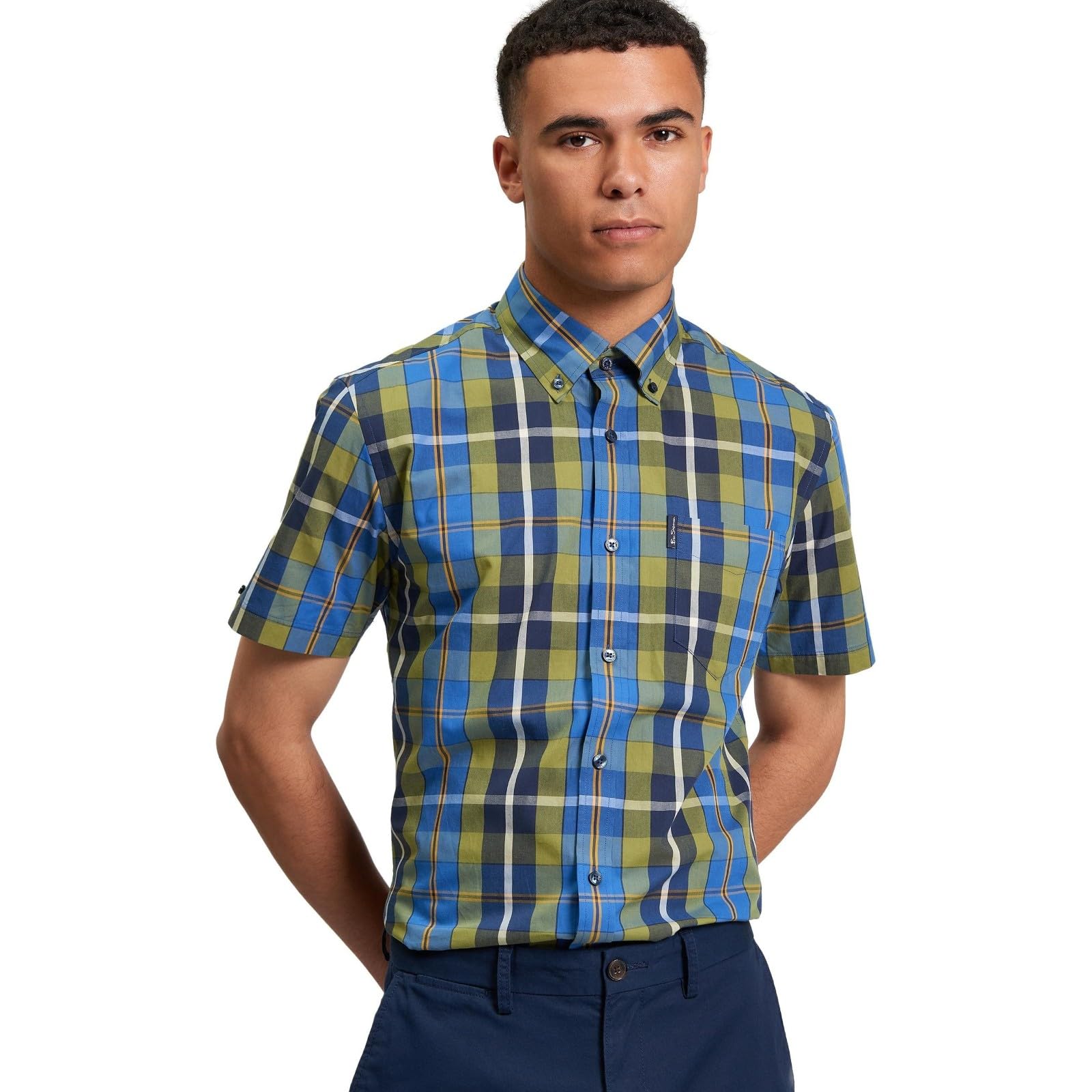 Ben Sherman Men's Green Checked Shirts (Uk, Alpha, Xl, Regular, Regular, )