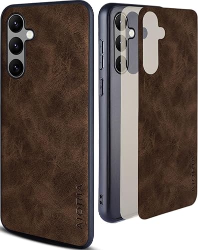 AIORIA Funda para Samsung Galaxy S23 FE, funda de cuero premium diseño retro Funda protectora completa para Samsung Galaxy S23 FE 5G (marrón)