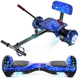 Scooter with Seat Attachment for Kids Adults, 6.5'' 8.5''Balancing Scooter with Bluetooth Speakers & Colorful LED Light with Kart