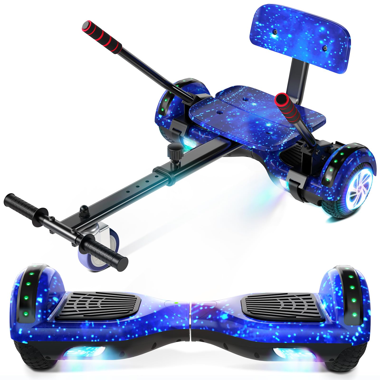 Scooter Seat Attachment, Scooter with Go Kart for Kids Boys Girls Adults, LED Lights, Bluetooth(Include Go-Kart)