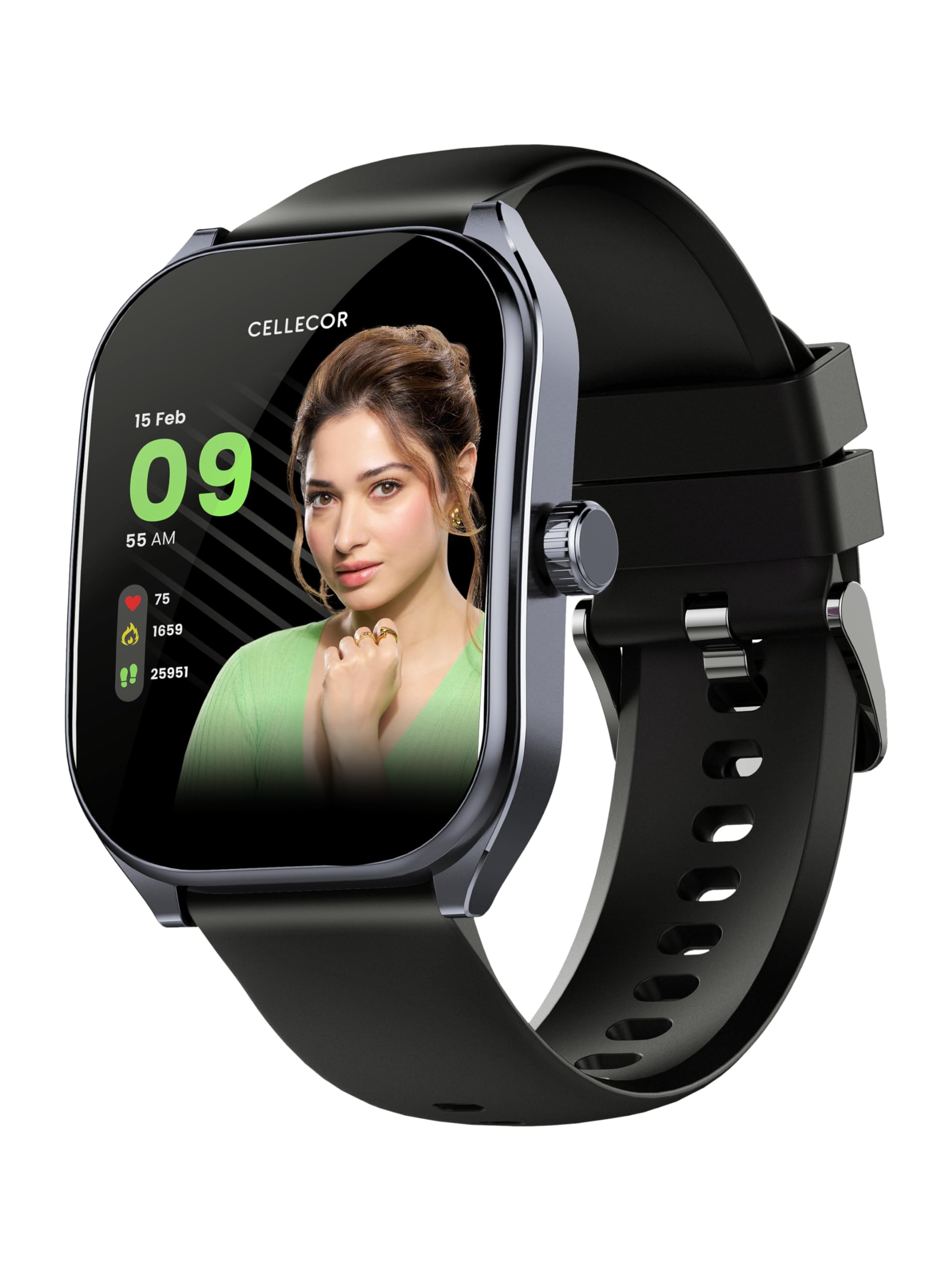 CELLECOR M6 Twist 2.01" HD Curved Display Smart Watch, Bluetooth Calling, 100+ Watch Faces, 100+ Sports Modes, Health Suite, Voice Assistance (Black) (B0CX98ZVP3) Amazon Price History, Amazon Price Tracker